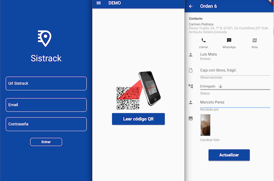 Fotos de la app para repartidores