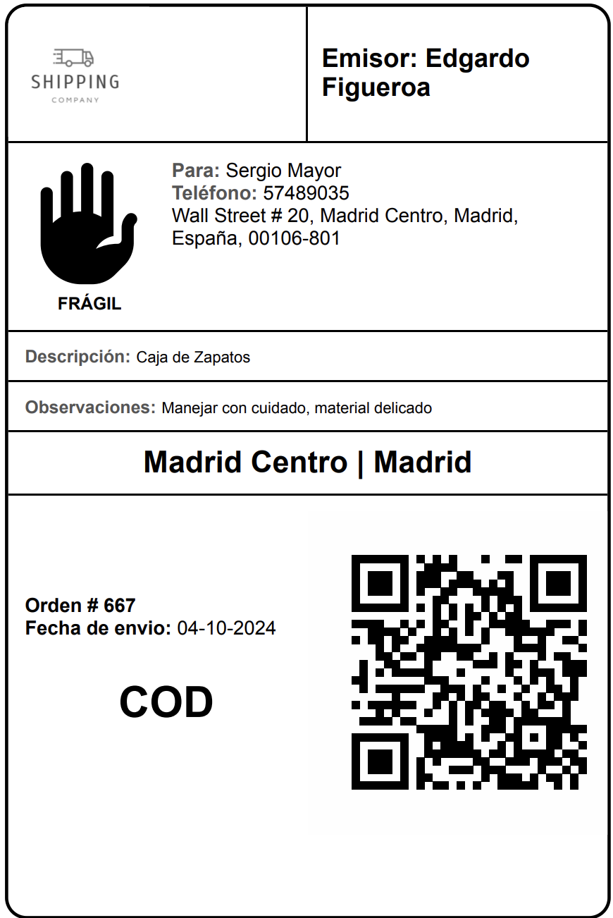 etiqueta con código qr